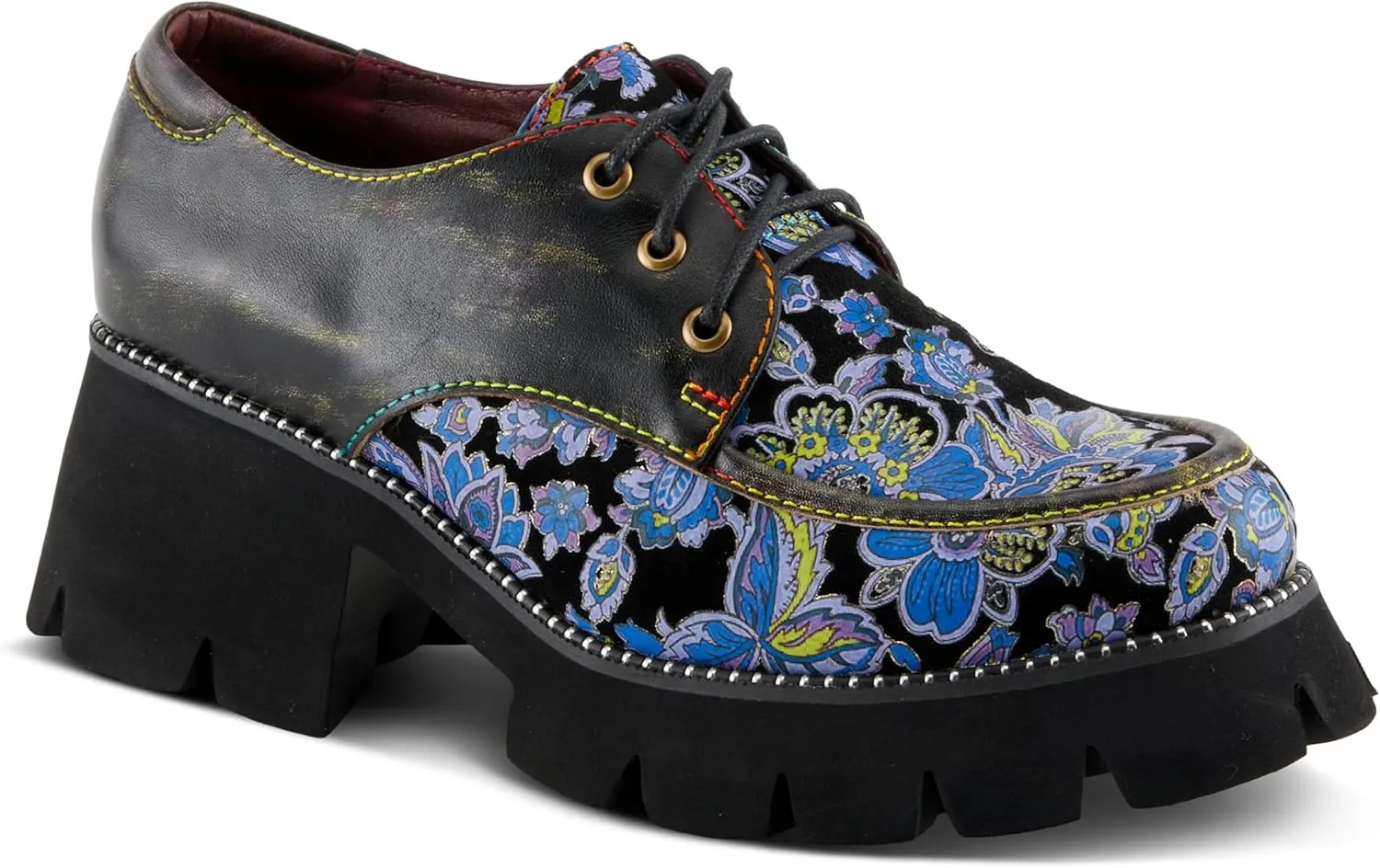 Spring Step L'Artiste Lugged Women's Platform Bootie - Chunky Sole, Edgy Rivet Accents, Fashionable & Comfortable