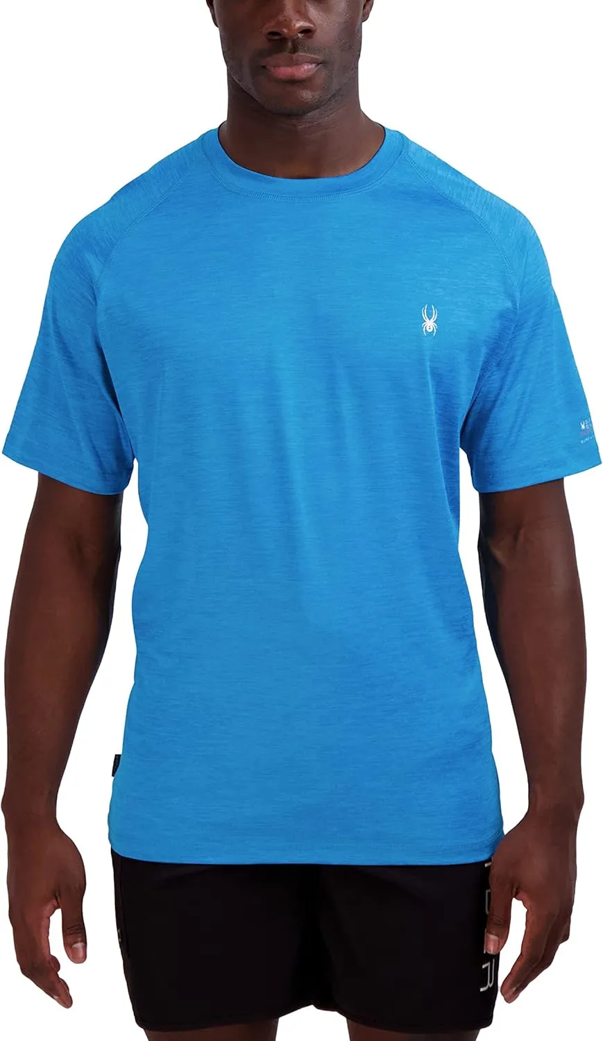 Spyder Men's Short Sleeve Rashguard – UPF , Quick-Dry, Swim Shirt, Surfing, Hiking, Workout