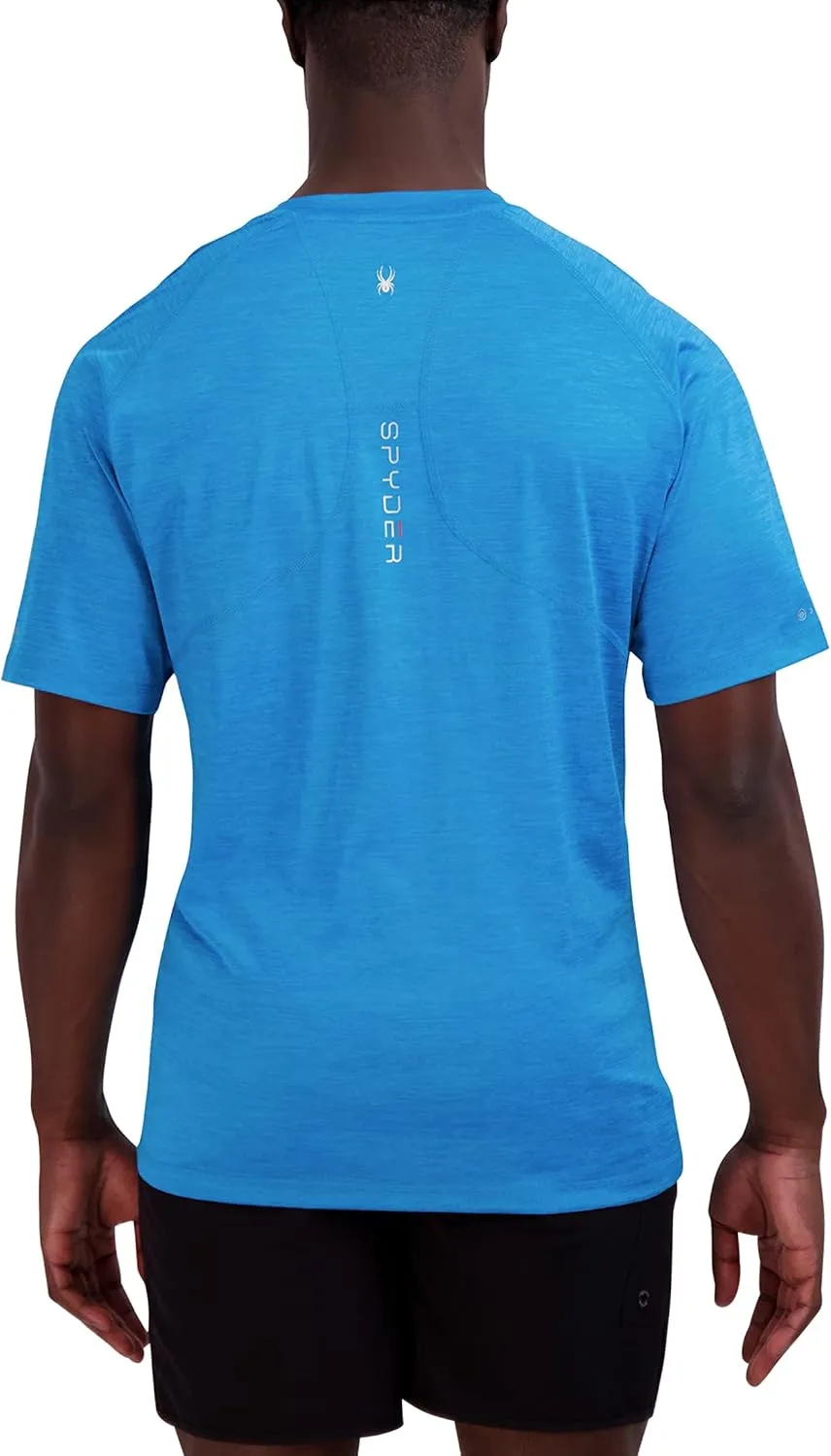 Spyder Men's Short Sleeve Rashguard – UPF , Quick-Dry, Swim Shirt, Surfing, Hiking, Workout