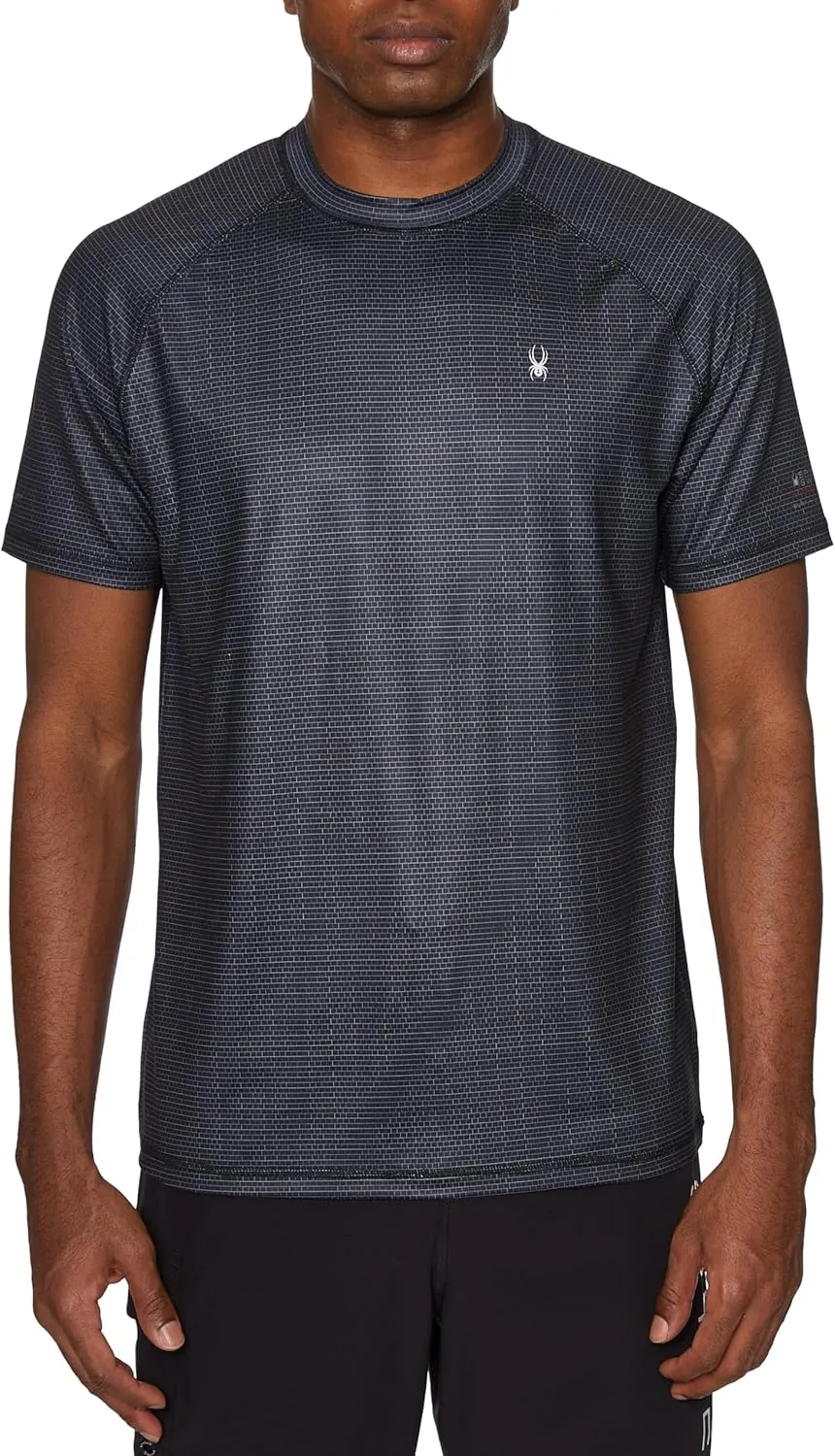 Spyder Men's Short Sleeve Rashguard – UPF , Quick-Dry, Swim Shirt, Surfing, Hiking, Workout