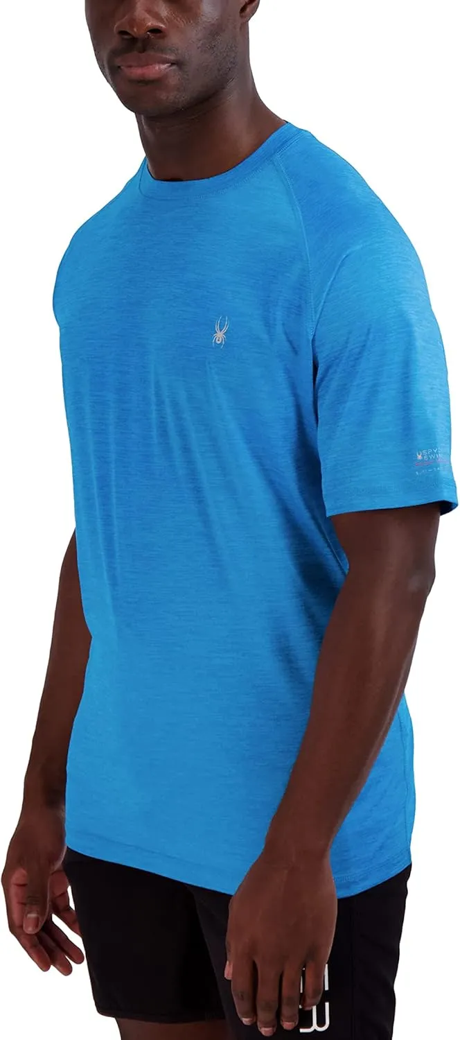 Spyder Men's Short Sleeve Rashguard – UPF , Quick-Dry, Swim Shirt, Surfing, Hiking, Workout