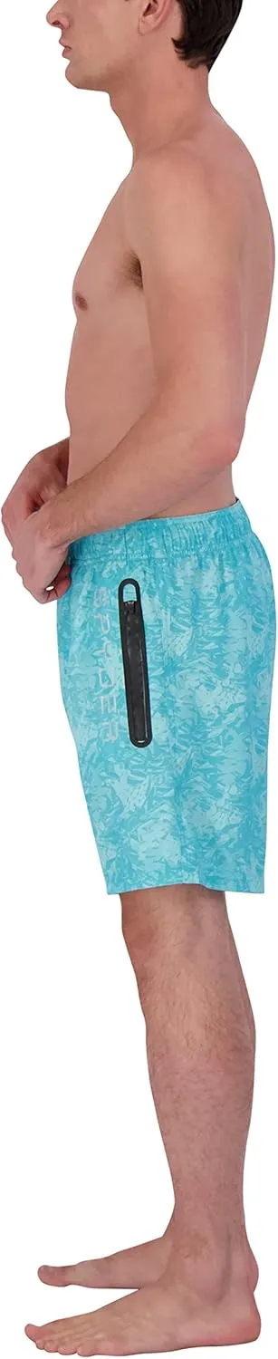 Spyder Men's Swim Trunks, Stretch, Quick-Dry, 7-inch Board Shorts, UPF 50 , Brief Liner