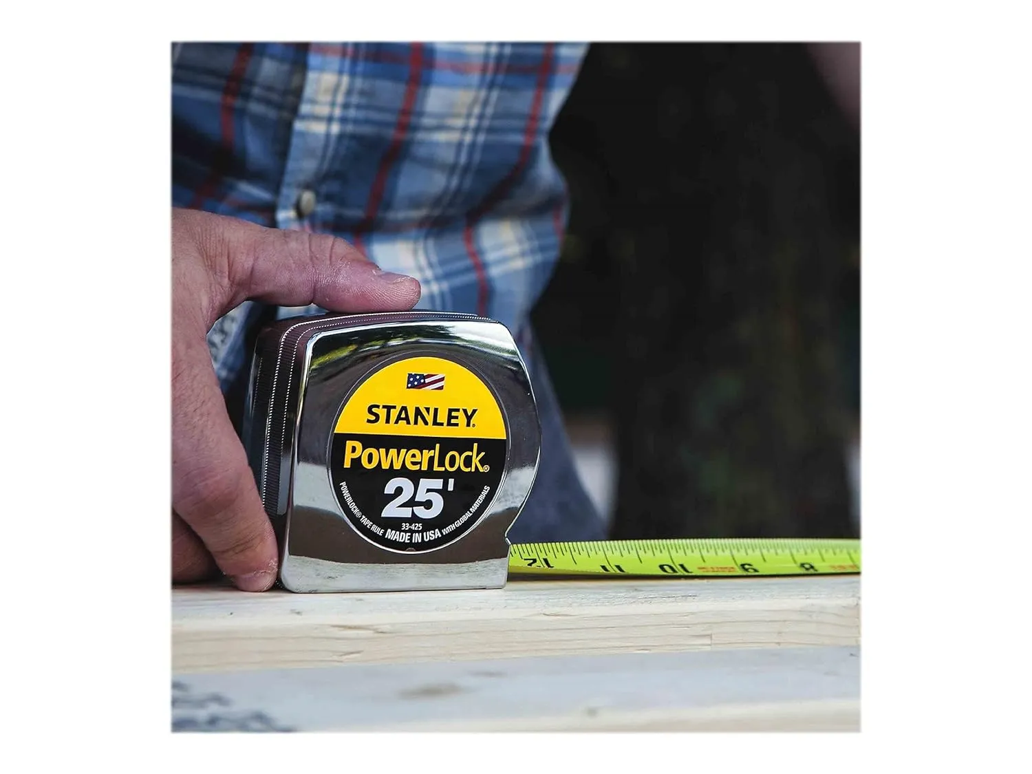 Stanley 33425 Powerlock II Power Return Rule, 1-Inch x 25ft, Chrome/Yellow