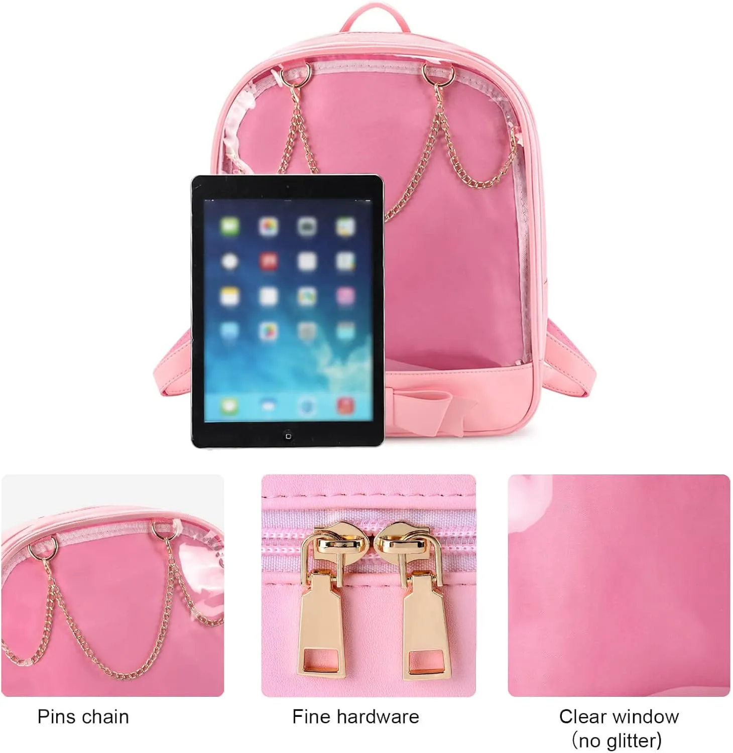 STEAMEDBUN Ita Bag Backpack Bowknot Kawaii Pin Display Backpack Bag with Insert