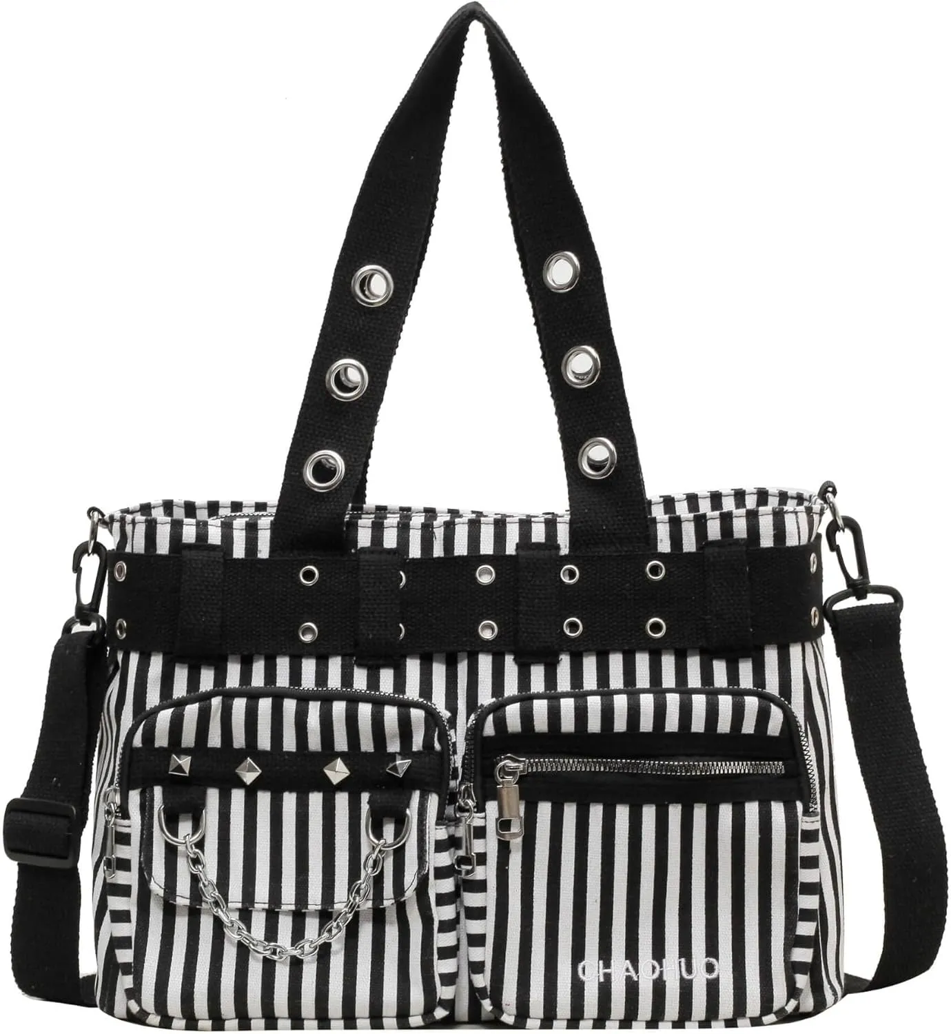 Steampunk Goth Messenger Bag, Fashion Punk Gothic Shoulder Bag