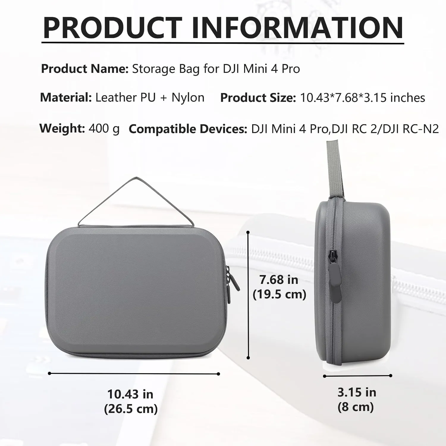Storage Bag for Mini4 -Mini 4 Pro Drone Case Hard Shell Travel Carrying case Compatible with Mini 4 Pro, DJI RC 2/DJI RC-N2 Remote Controller & Accessories