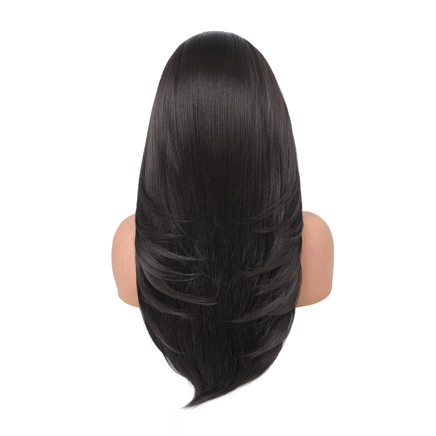 Straight Lace Front Wigs 13x4x1 Middle Part Synthetic Lace Wigs for Black Women (Natural Black, 16 Inch)