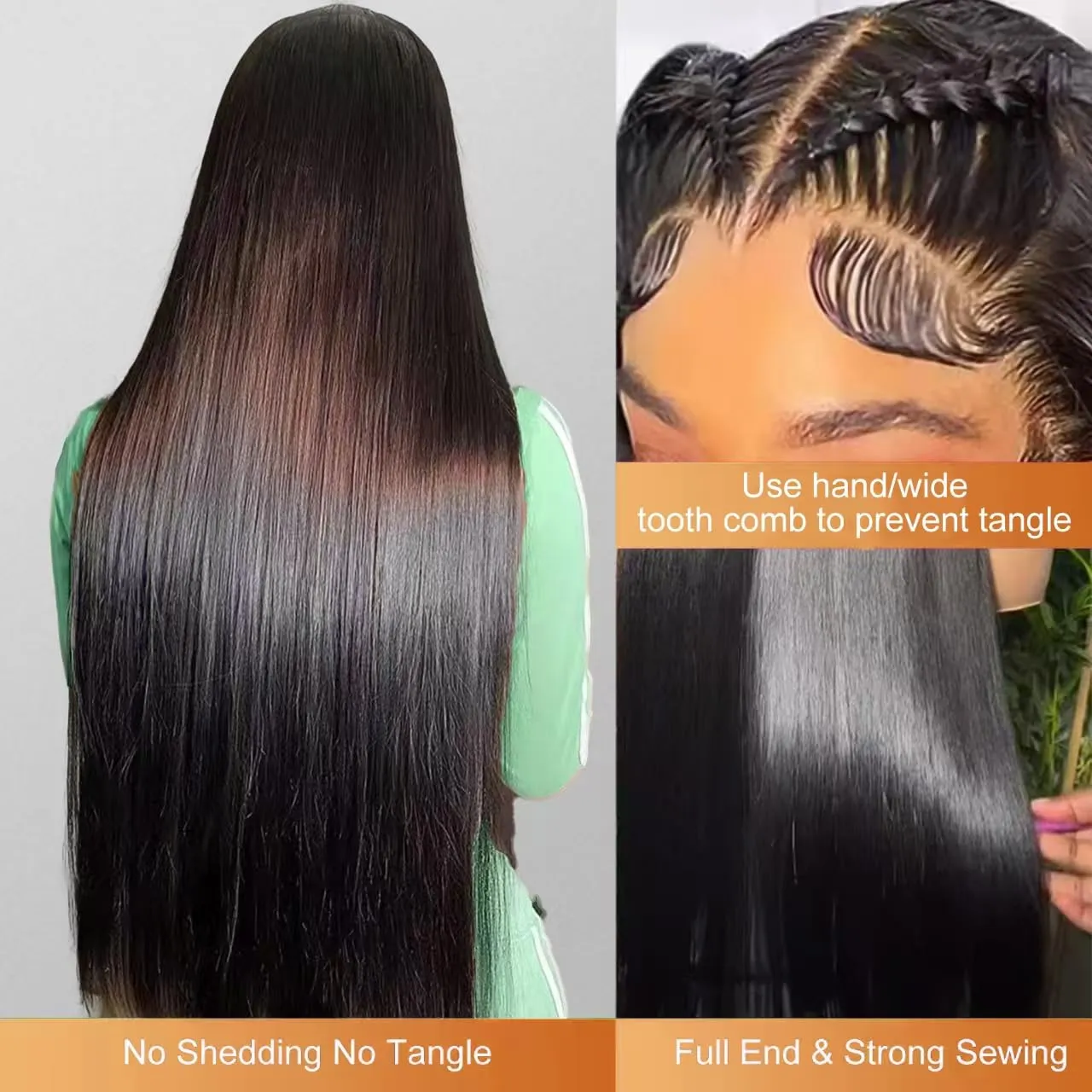 Straight Lace Front Wigs Human Hair 13x6 Lace Front Wigs Human Hair Pre Plucked 200 Density Glueless Straight HD Lace Frontal Wigs Real Hair Pre Plucked With Baby Hair Natural Black 32 Inch
