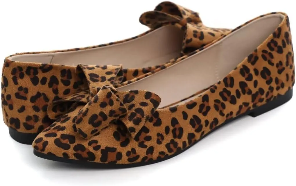 Stunner Womens Flats Fashion Pointed Toe Bowknot Ballet Flats Cute Slip On Dress Flats Comfortable Party Wedding Flats