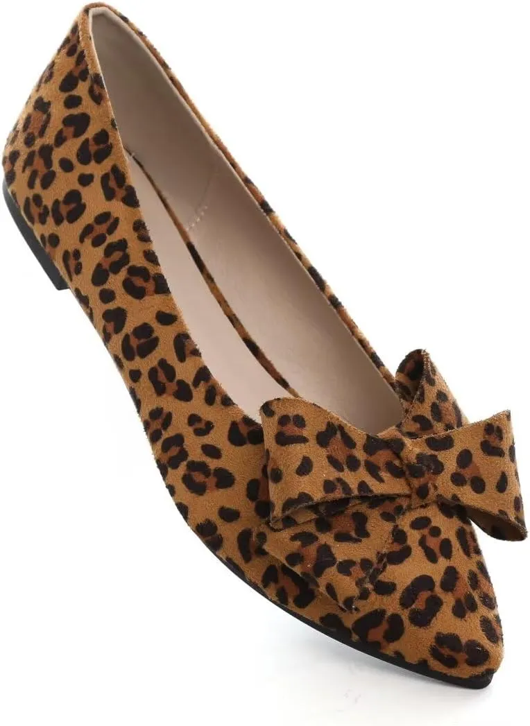 Stunner Womens Flats Fashion Pointed Toe Bowknot Ballet Flats Cute Slip On Dress Flats Comfortable Party Wedding Flats