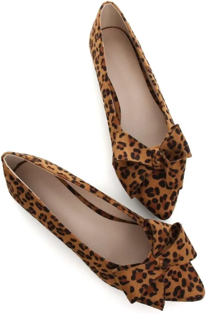 Stunner Womens Flats Fashion Pointed Toe Bowknot Ballet Flats Cute Slip On Dress Flats Comfortable Party Wedding Flats