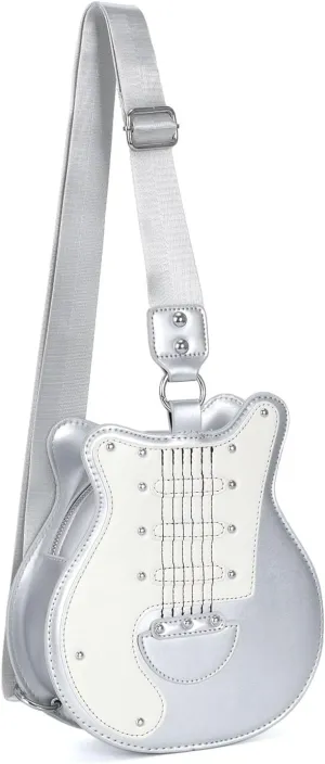 SUKUTU Guitar Shaped Shoulder Bag for Women Rivet Creative Crossbody Handbag Music Crossbody Tote