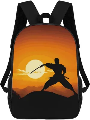 Sun Karate Silhouette Business Laptop Backpack for Women Men 17 Inch Carry on Backpack Waterproof Black Bookbag Fashion Lightweight Backpacks for Travel Hiking Camping Casual Daypack Backpacks