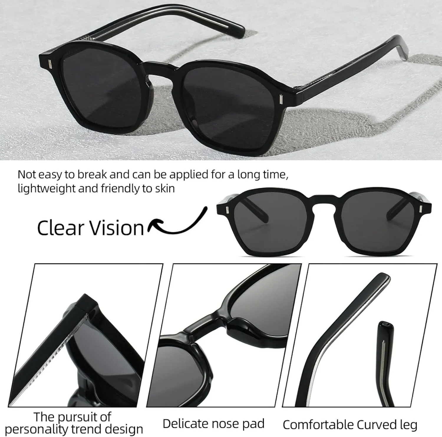 Sunglasses Women Men Vintage Rivet Cp Inner Temple Brown Uv400