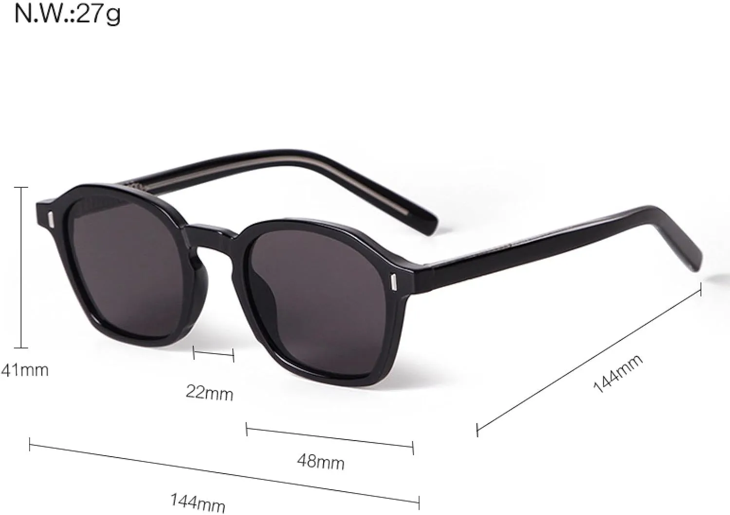 Sunglasses Women Men Vintage Rivet Cp Inner Temple Brown Uv400