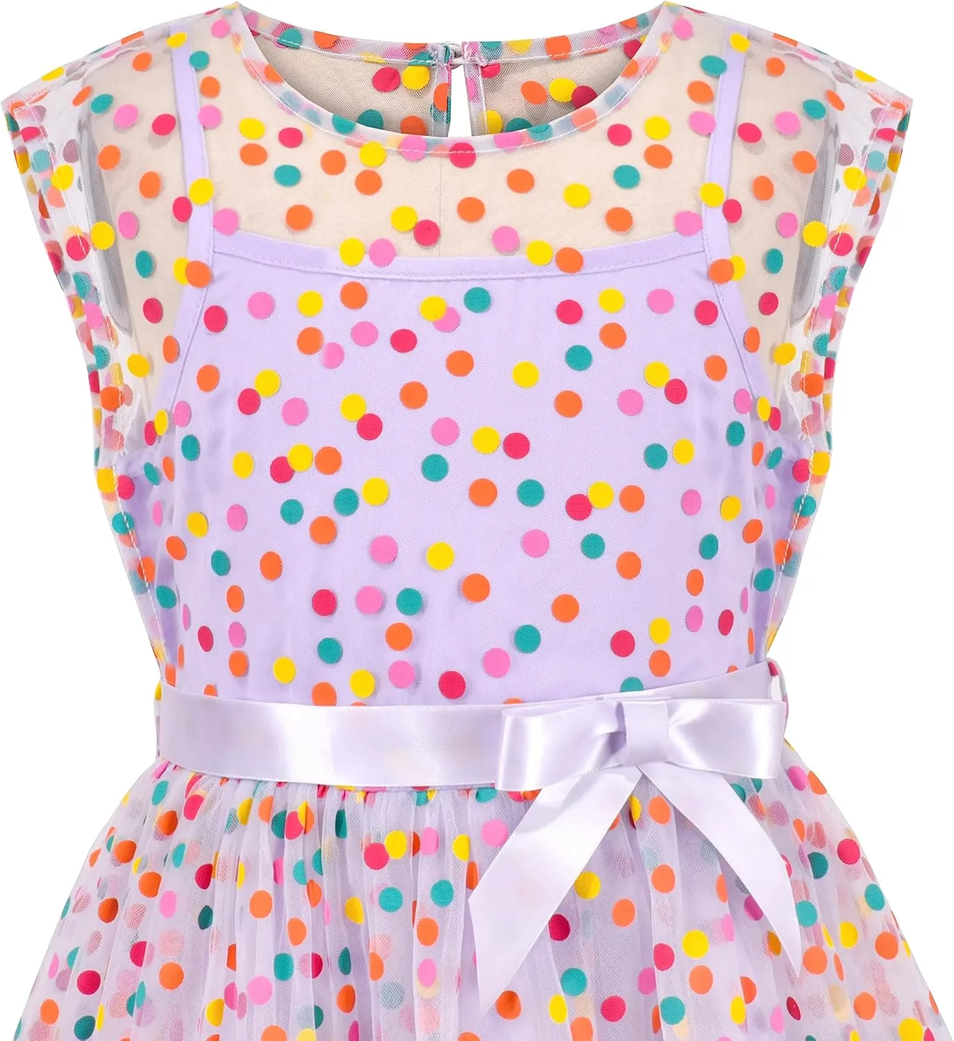 Sunny Fashion Girls Dress Caramel Star Lace Short Sleeve Pleated Collar Dress