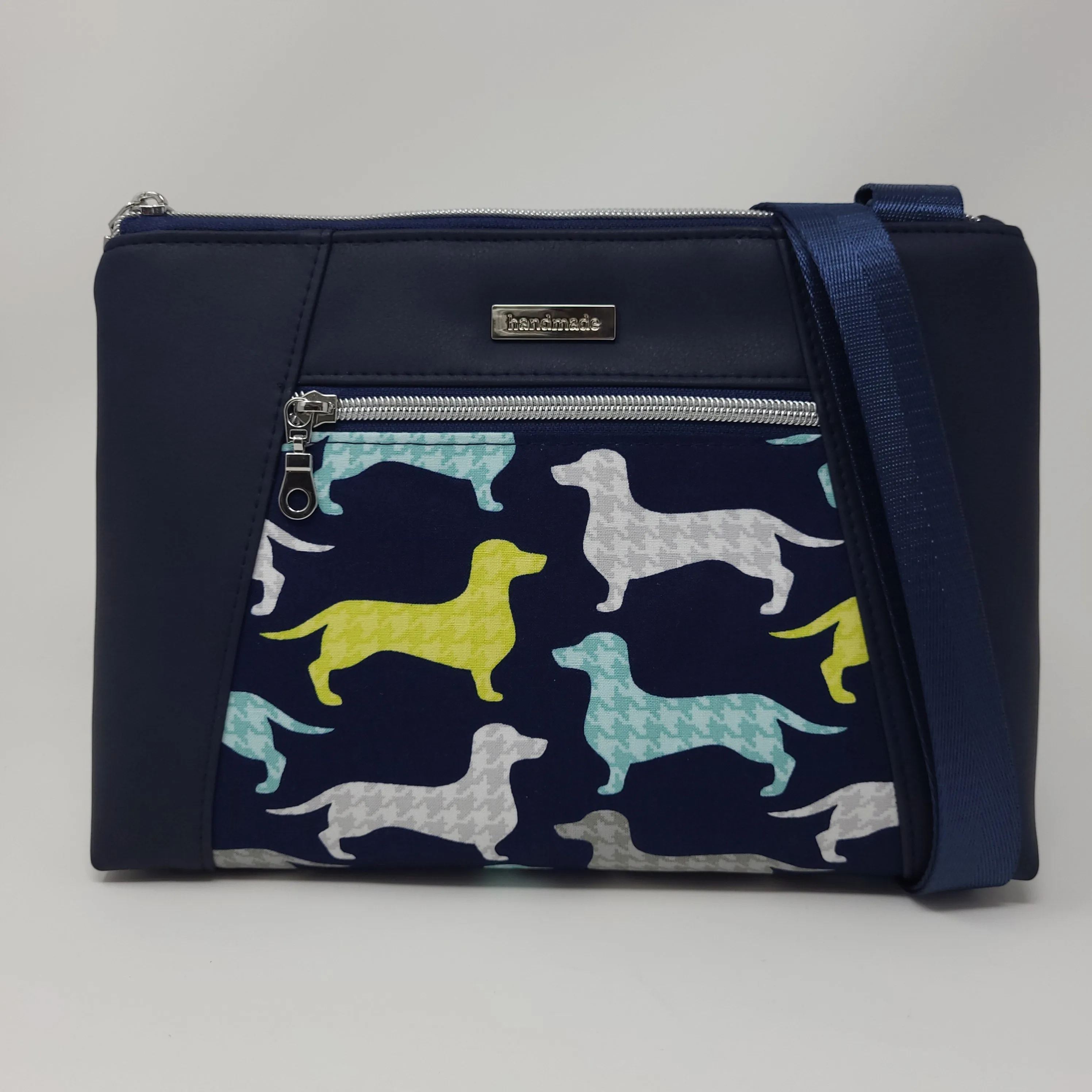 Sunshine Crossbody - Navy Dachshunds