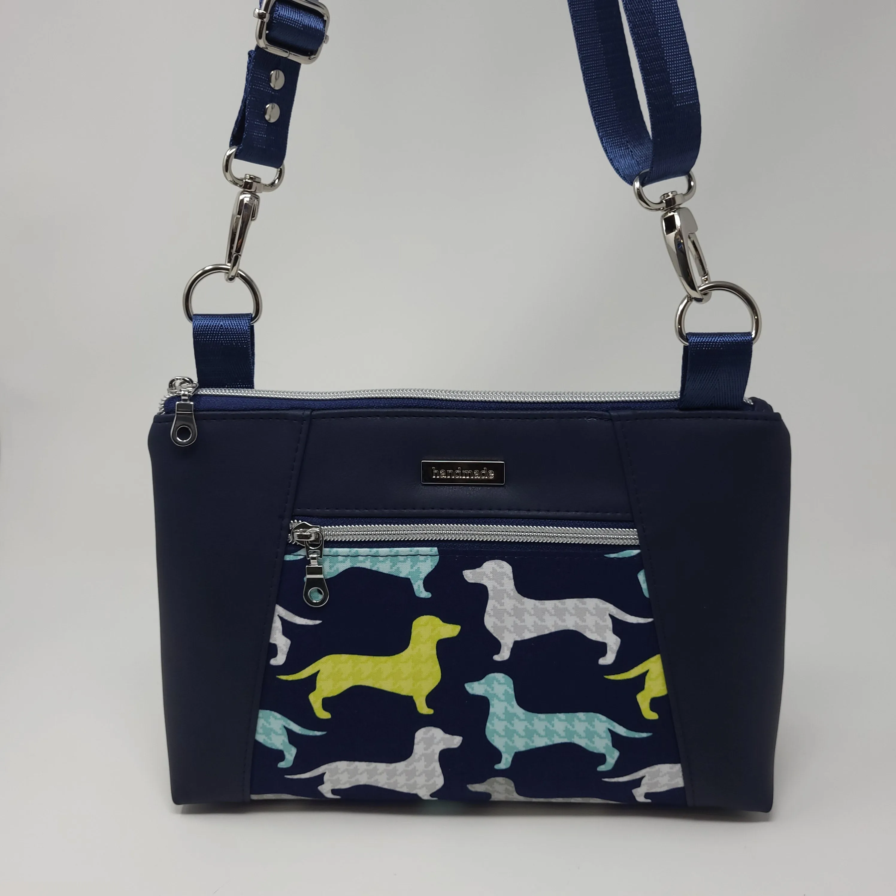 Sunshine Crossbody - Navy Dachshunds