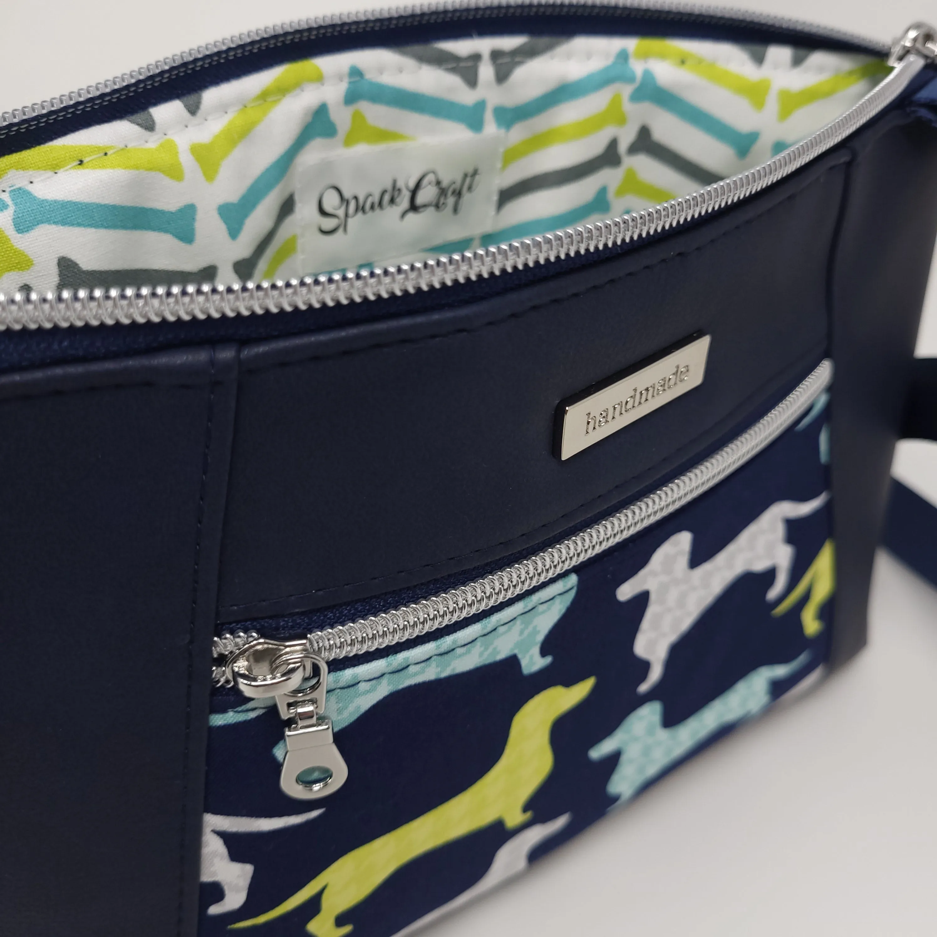 Sunshine Crossbody - Navy Dachshunds