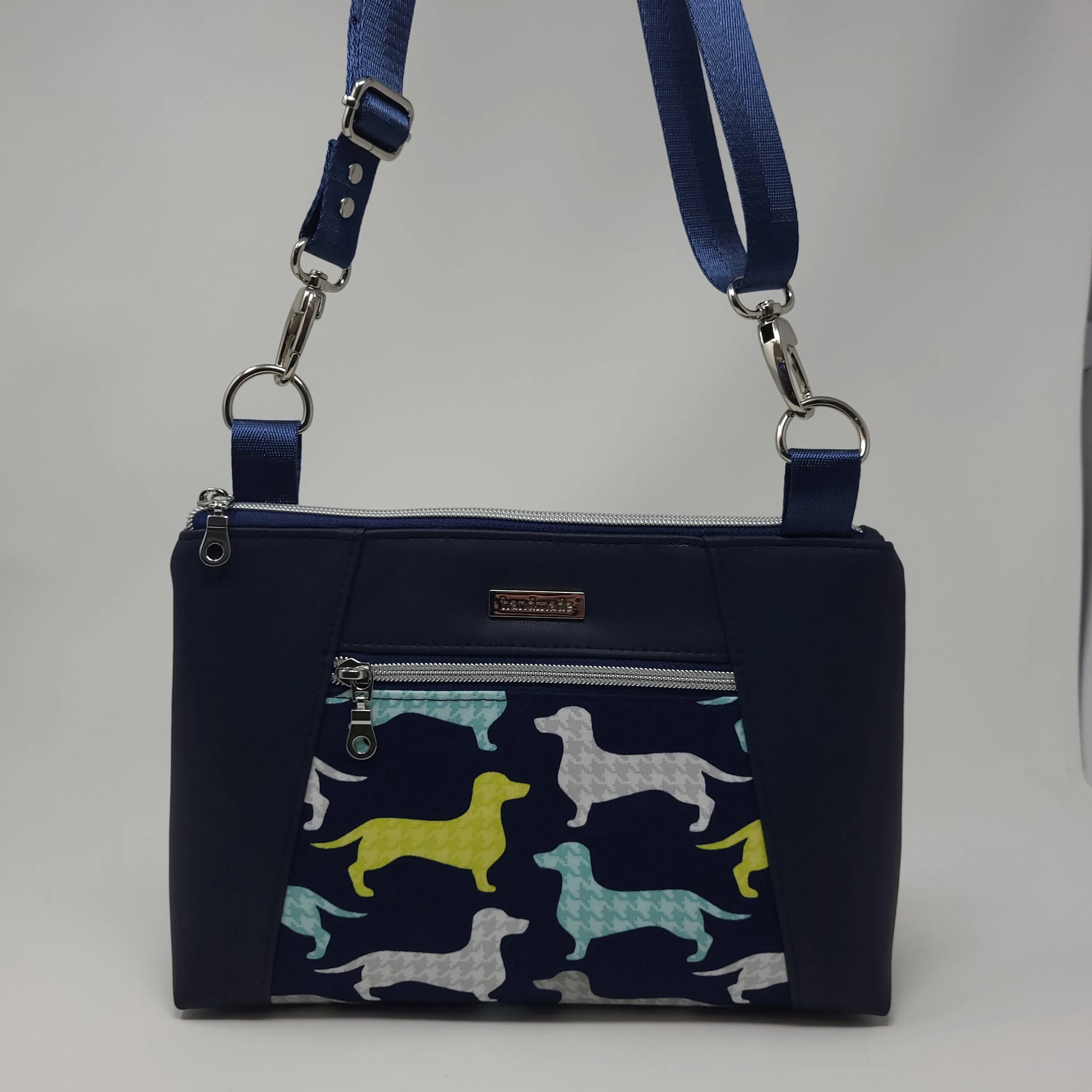 Sunshine Crossbody - Navy Dachshunds