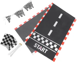 SUPVOX Racing Floor Running Runner Pennant Banner Checker Flags Race Car Themed Party Supplies for Occasion