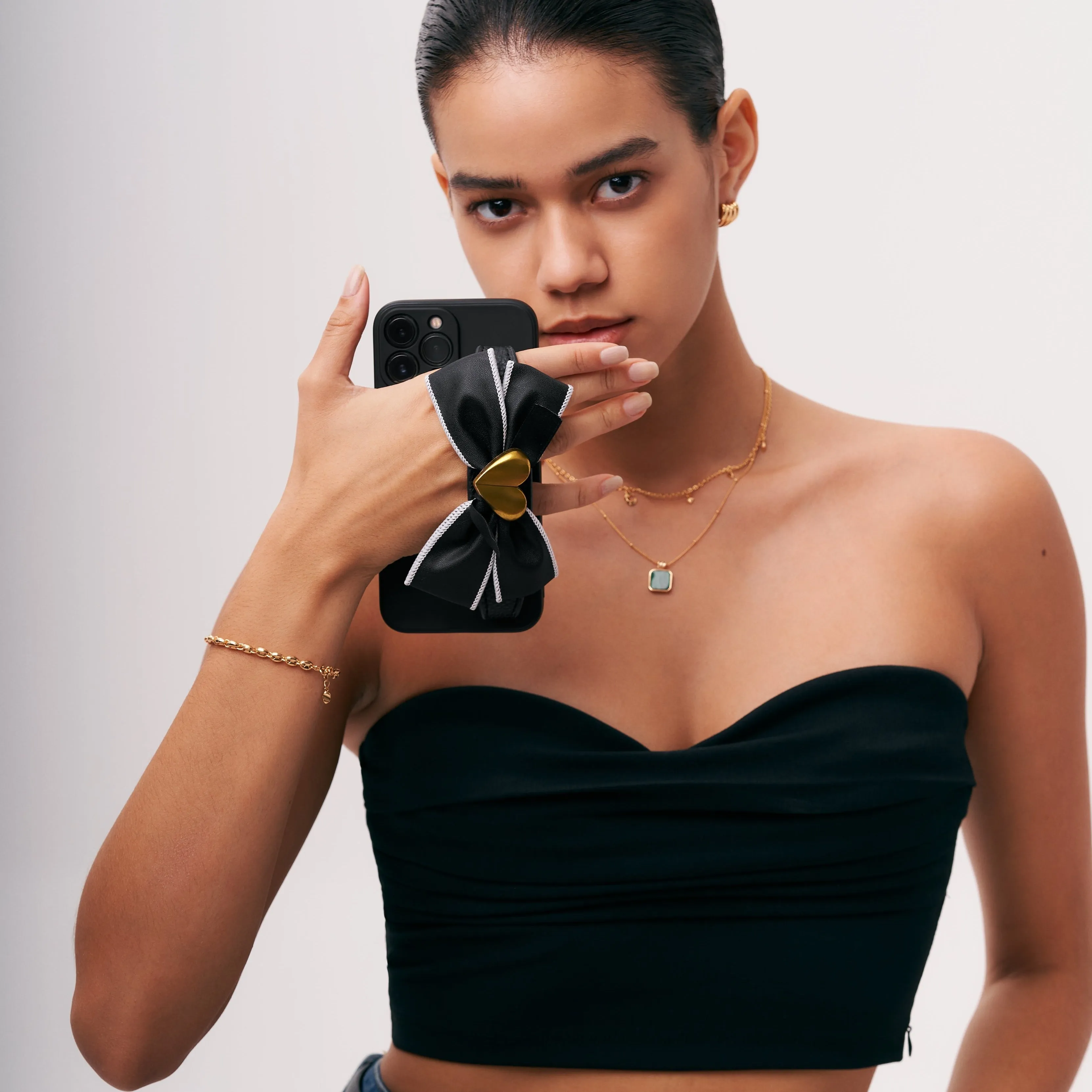 Sweet Bowknot Wristlet Phone Case
