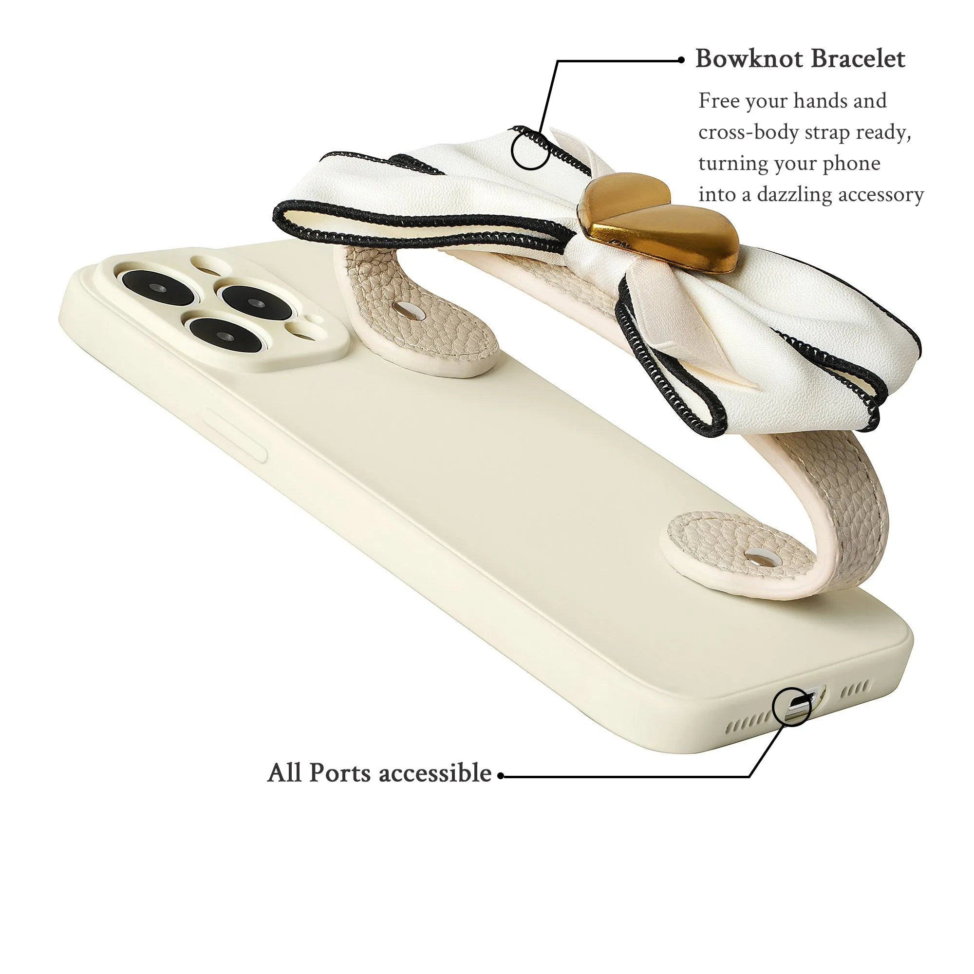Sweet Bowknot Wristlet Phone Case