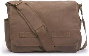 Sweetbriar Classic Vintage Messenger Bag - Original Heavyweight Cotton Canvas Shoulder Bag with Upgraded Features