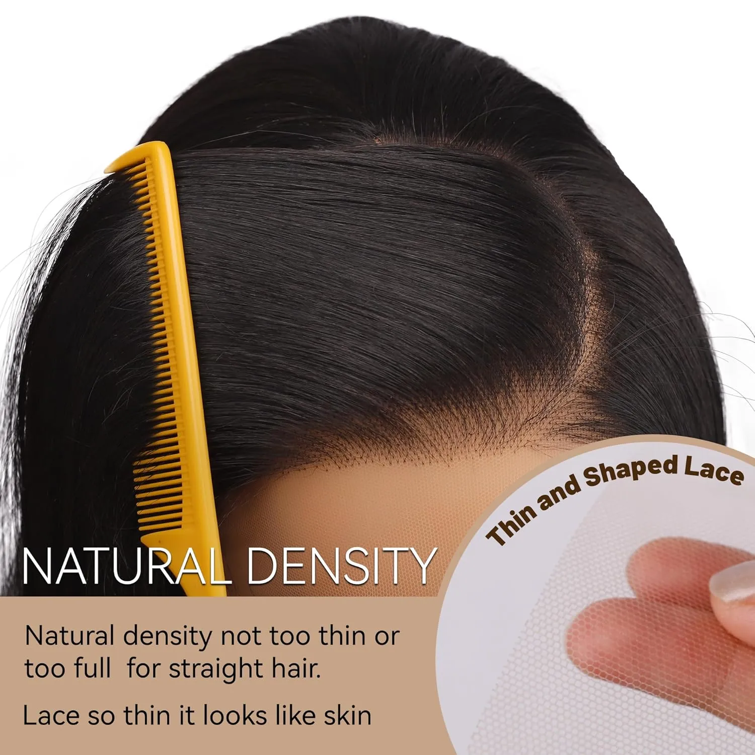 Synthetic Lace Front Wig, 13x4 Hd Lace Wigs Pre Plucked Long Straight Glueless Natural Black Wigs For Black Women 26inch Ready to Wear Wig With Baby Hair
