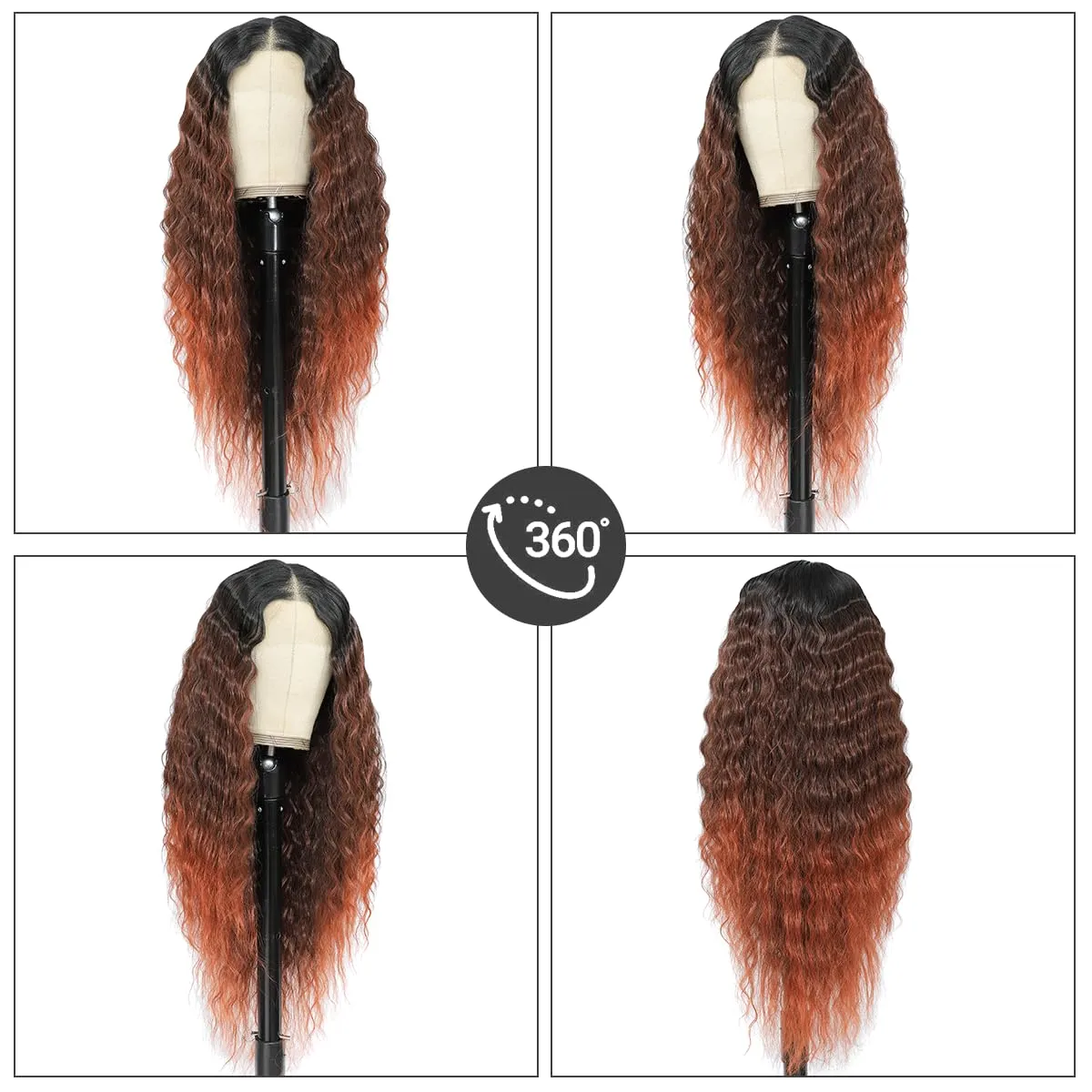 Synthetic Lace Front Wigs Pre Plucked With Baby Hair 13x4x1 Middle Part Wigs for Black Women Ombre Burgundy Glueless Ready to Wear