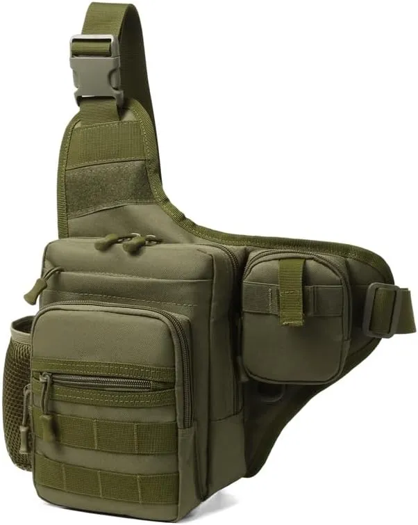 Tactical Backpack Multifunctional Large Capacity Sling Shoulder Crossbody Bag for Outdoor Every Day Carry (Green)