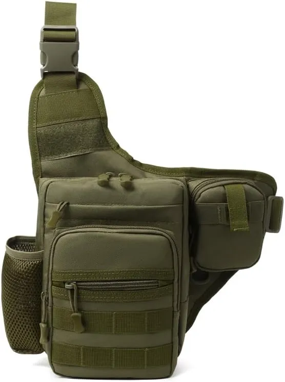 Tactical Backpack Multifunctional Large Capacity Sling Shoulder Crossbody Bag for Outdoor Every Day Carry (Green)