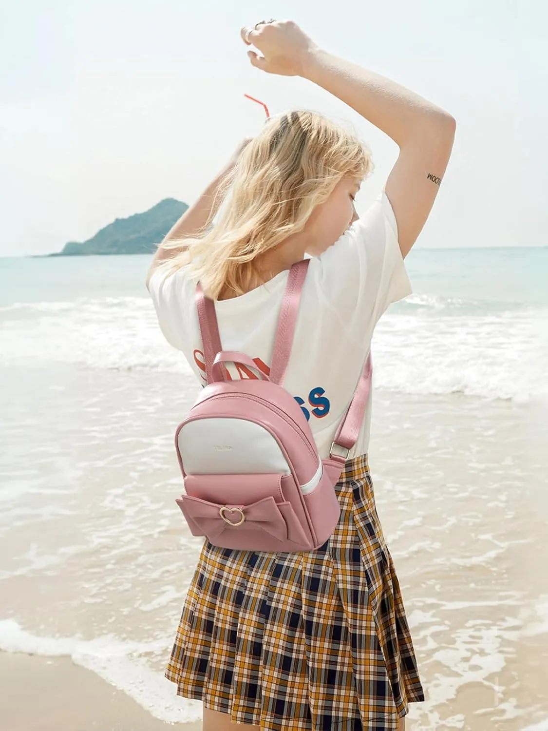 Telena Small Backpack Purse for Women Girls Cute Mini Leather Backpack Travel Shoulder Bags