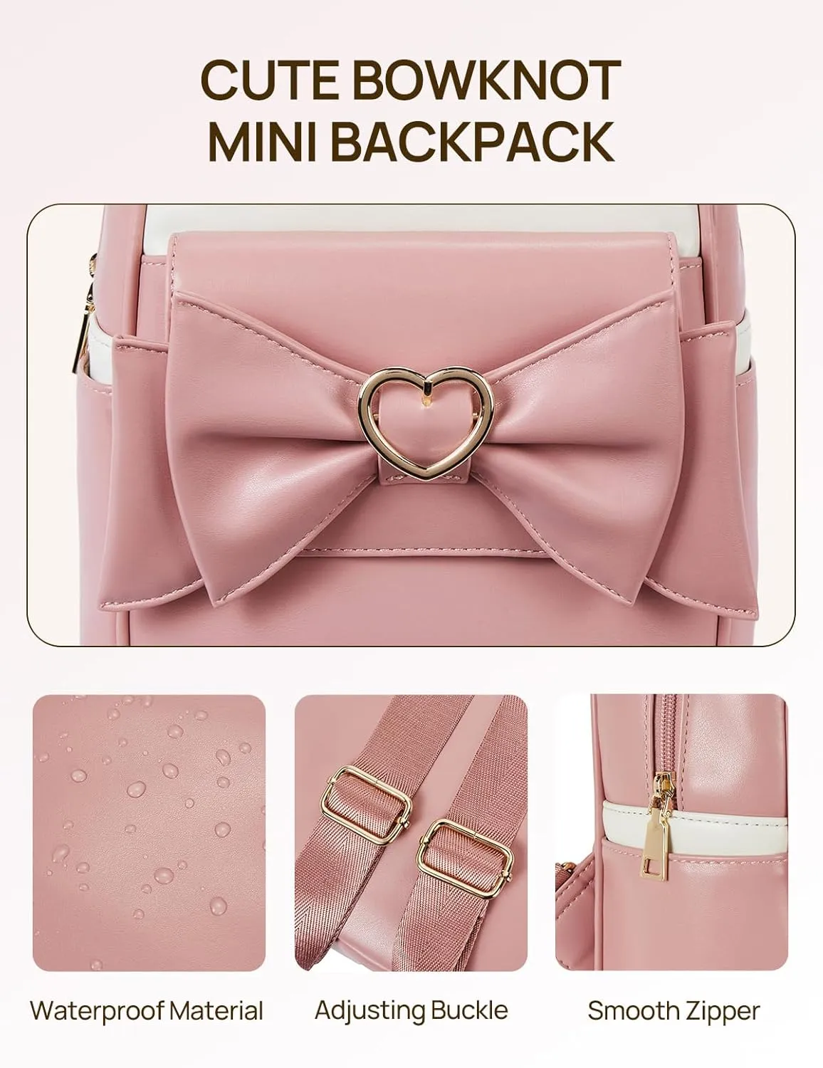 Telena Small Backpack Purse for Women Girls Cute Mini Leather Backpack Travel Shoulder Bags