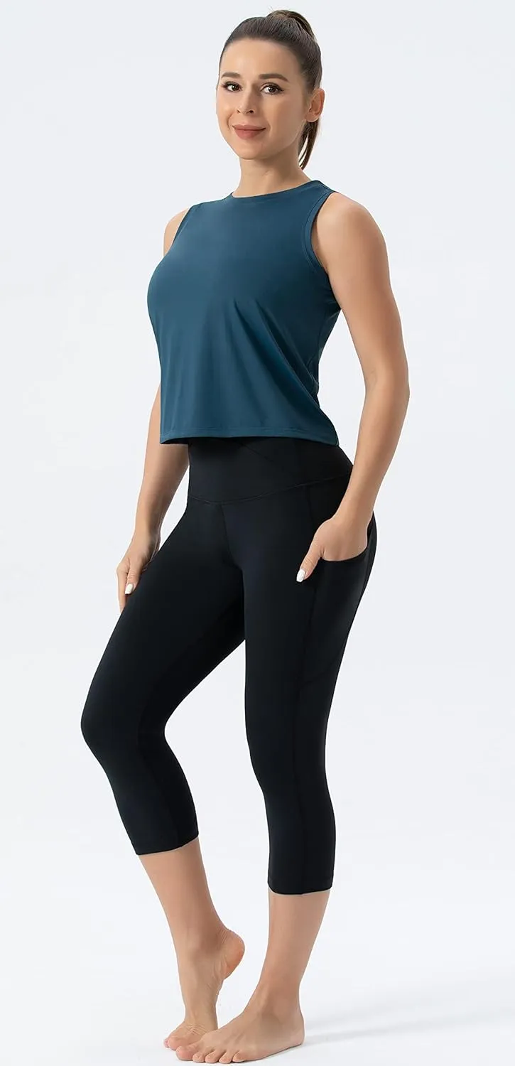 THE GYM PEOPLE Women's Workout Tops in Ice Silk Quick Dry Sleeveless