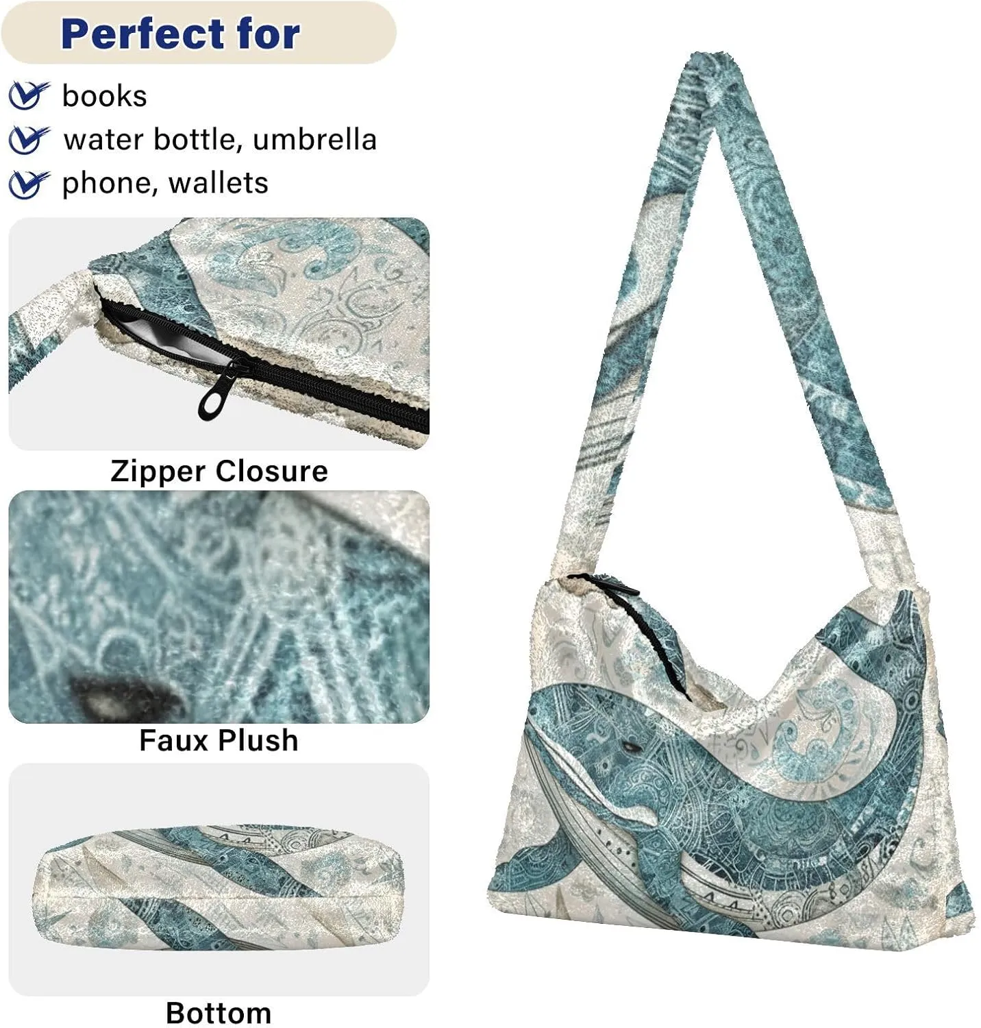 Tig Zebra Animal Print Women Shoulder Bag, Tote Shoulder Bag with Zipper, Tote Shoulder Bag with Zipper for Women