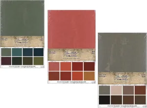 Tim Holtz idea-Ology Kraft Stock, 3 Packages, Cool, Warm and Neutral Colors, 72 Sheets, 24 Colors