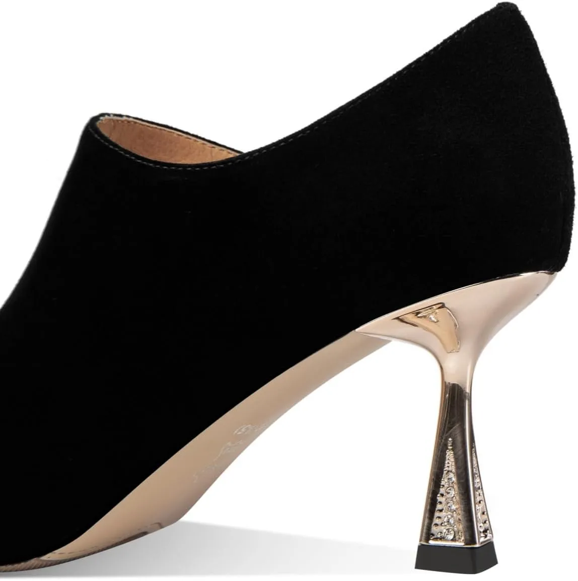 TinaCus Women's Pointed Toe Embossed Leather & Suede Leather Handmade Side Zipper Stiletto Heels Trendy Pumps Shoes