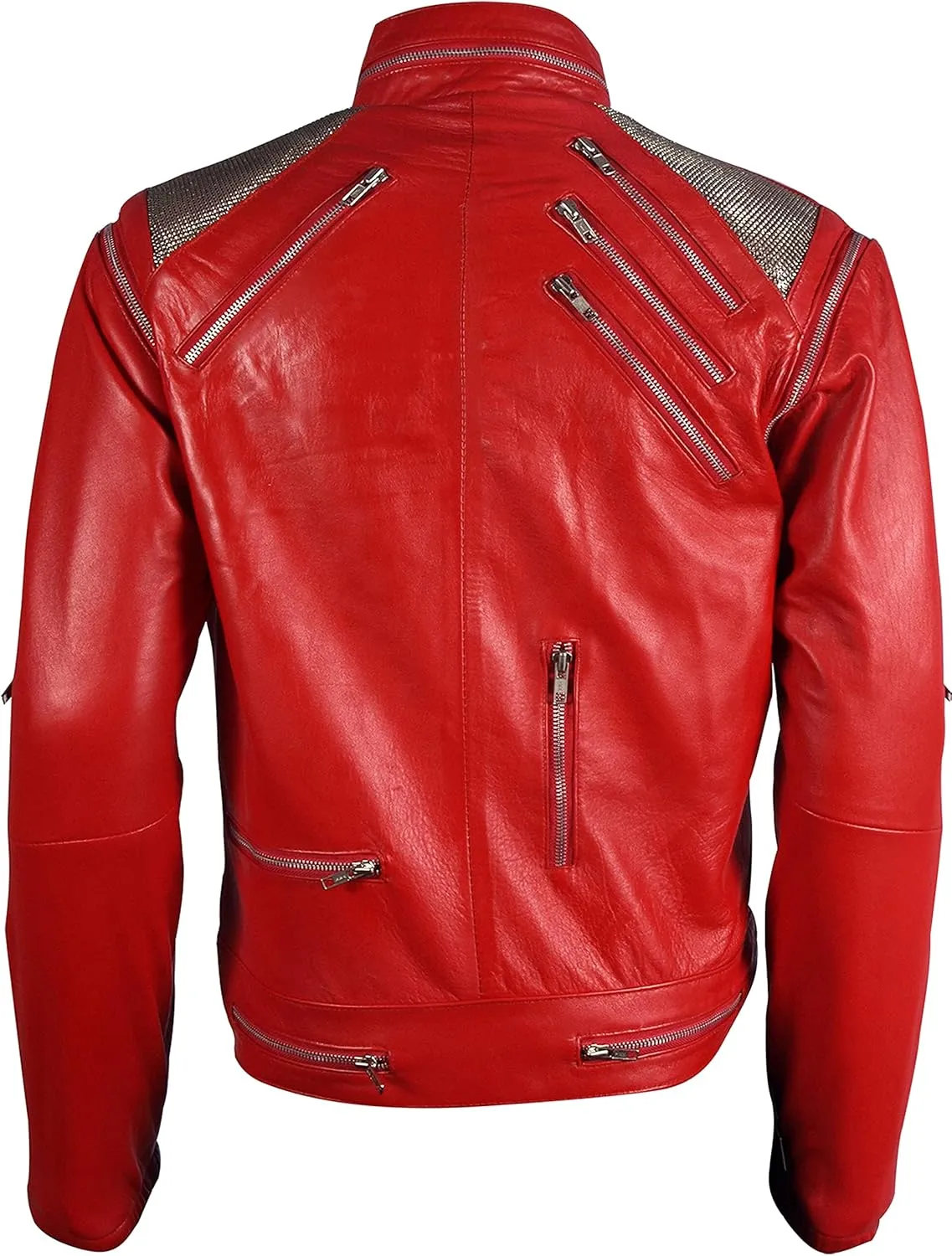 TLW (Premium Quality) Beat-it Leather Jacket - RED - 100% Real Leather