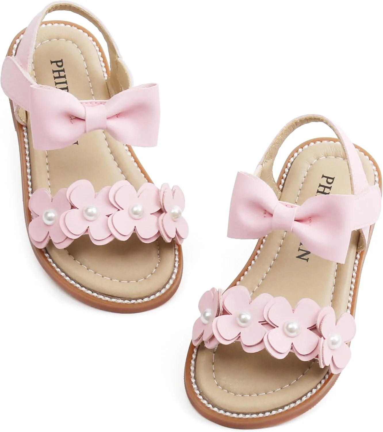 Toddler Girl Sandals - Flower Girl Summer Dress Shoes Open Toe Little Kid Wedding Party
