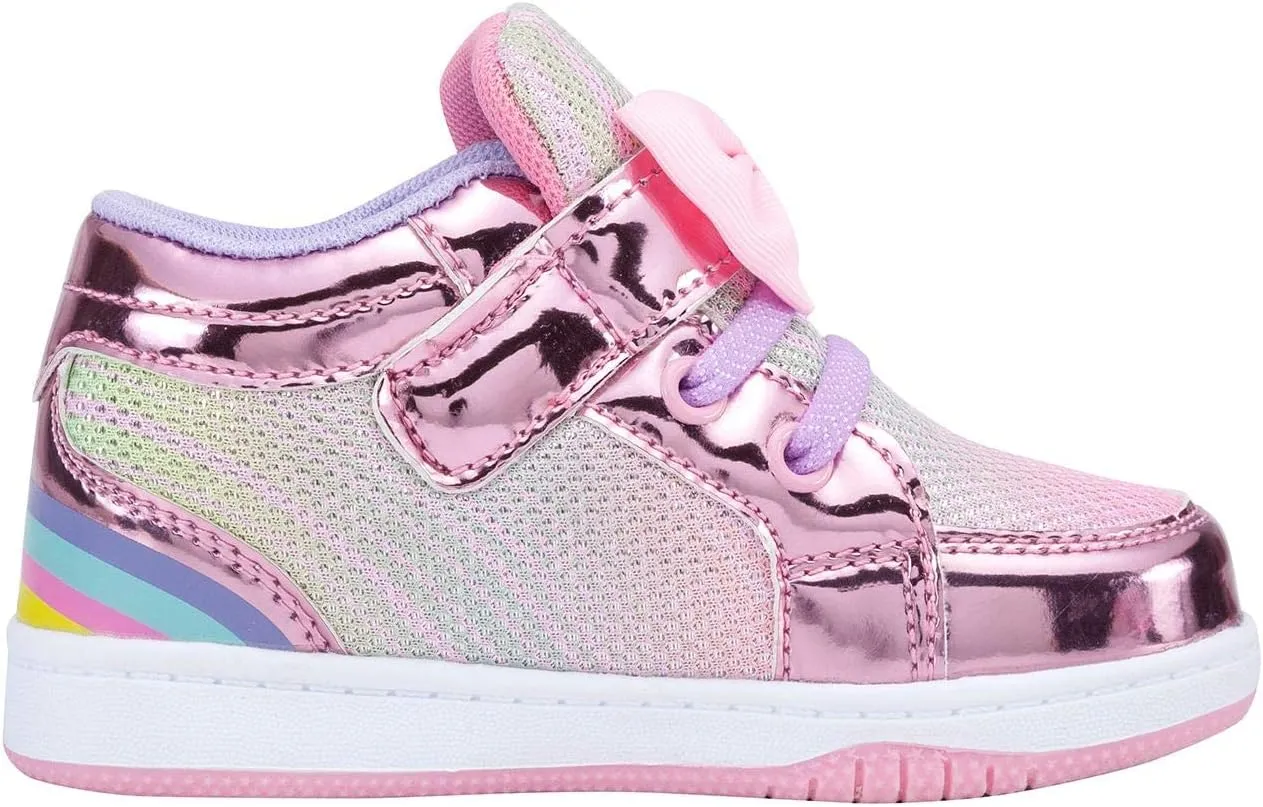 Toddler Glitter Shoes Girl's Flashing Sneakers with Cute Bowknot