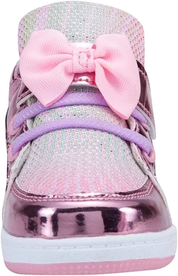 Toddler Glitter Shoes Girl's Flashing Sneakers with Cute Bowknot
