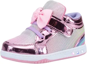 Toddler Glitter Shoes Girl's Flashing Sneakers with Cute Bowknot