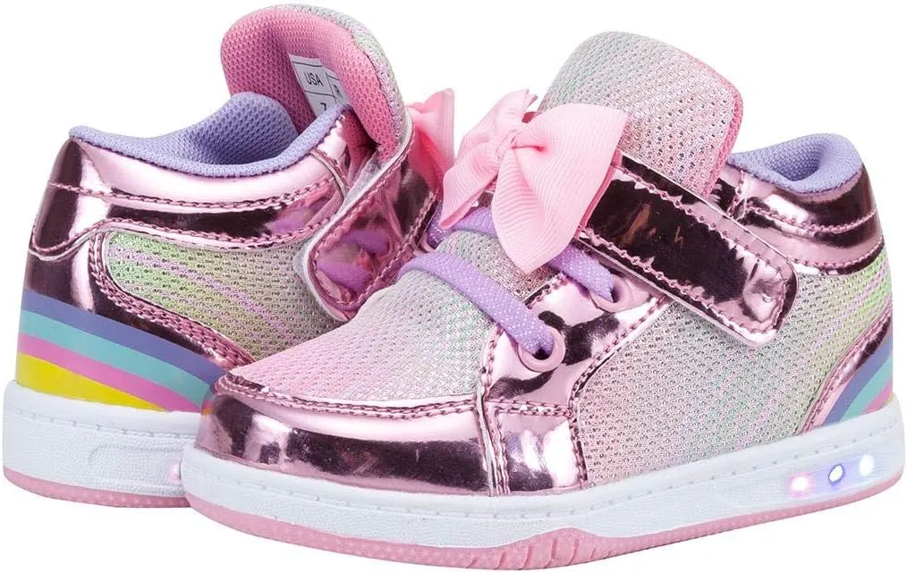 Toddler Glitter Shoes Girl's Flashing Sneakers with Cute Bowknot
