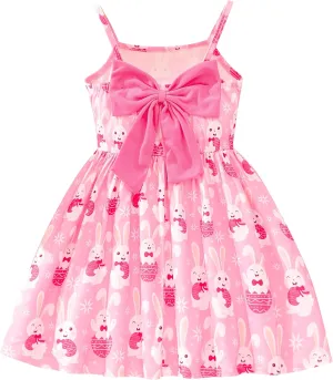 Toddler Summer Dress Dinosaur Backless Sundress Baby Girl Bowknot Dresses Birthday Beach Dress