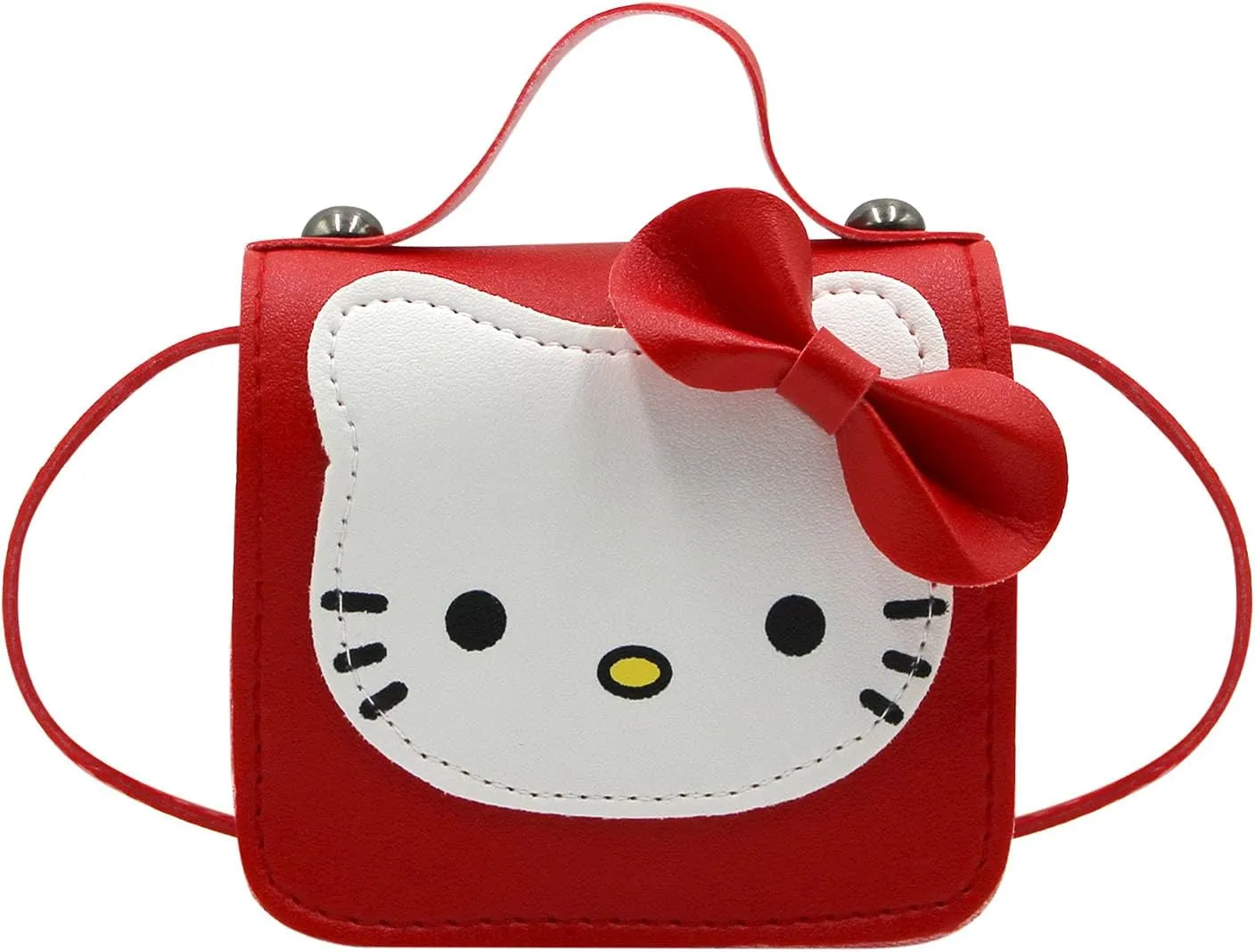 Toddlers Kids Purse Cute Cartoon Bowknot Cat Crossbody Bag Little Girls Small Leather Shoulder Bag Tote Handbag
