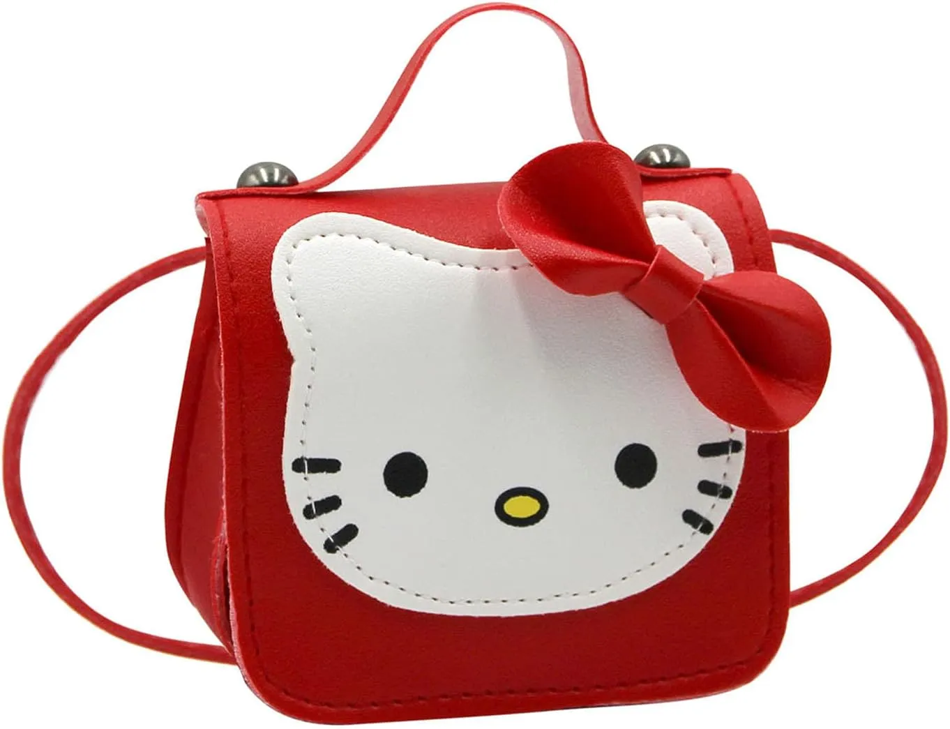 Toddlers Kids Purse Cute Cartoon Bowknot Cat Crossbody Bag Little Girls Small Leather Shoulder Bag Tote Handbag