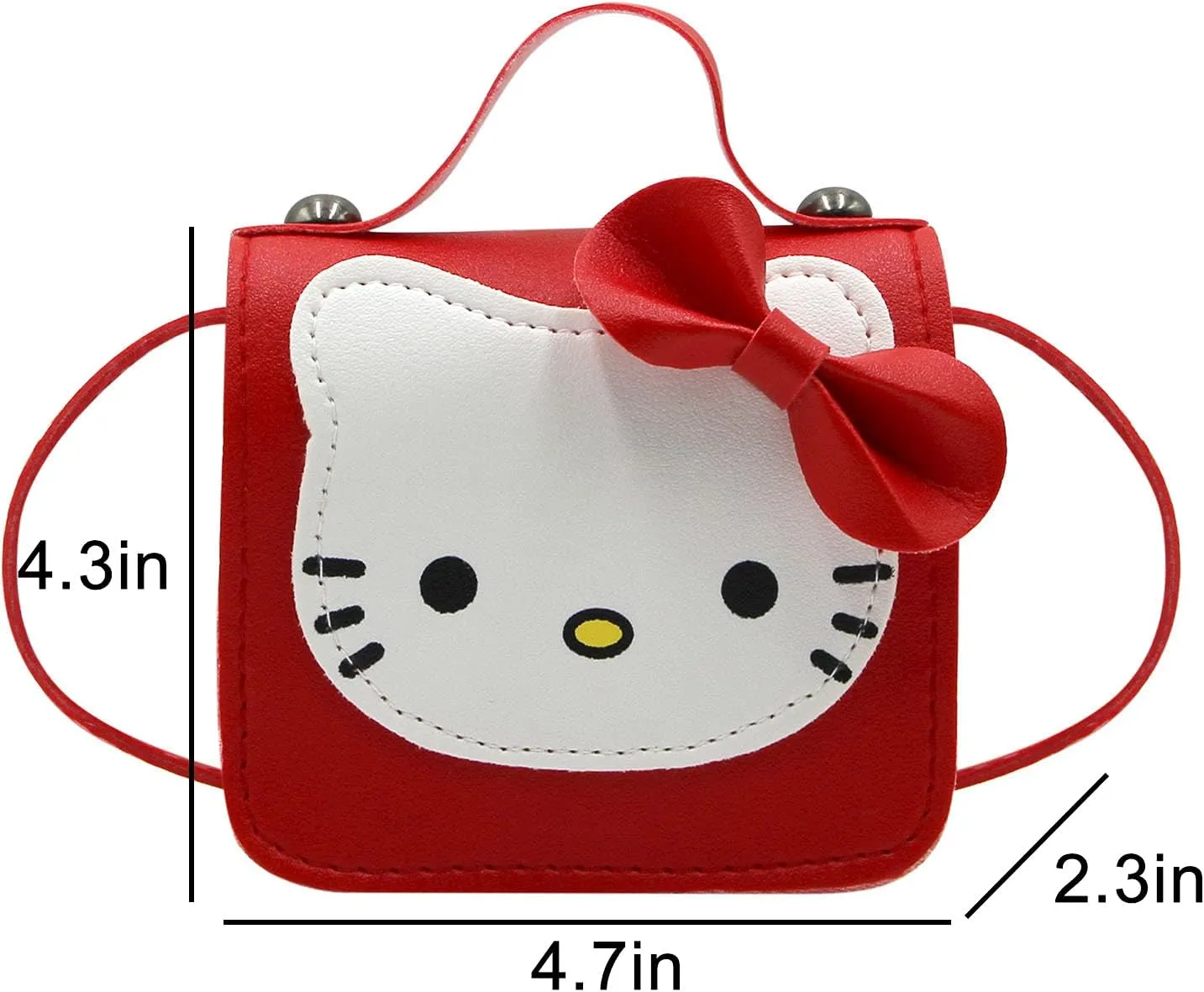 Toddlers Kids Purse Cute Cartoon Bowknot Cat Crossbody Bag Little Girls Small Leather Shoulder Bag Tote Handbag