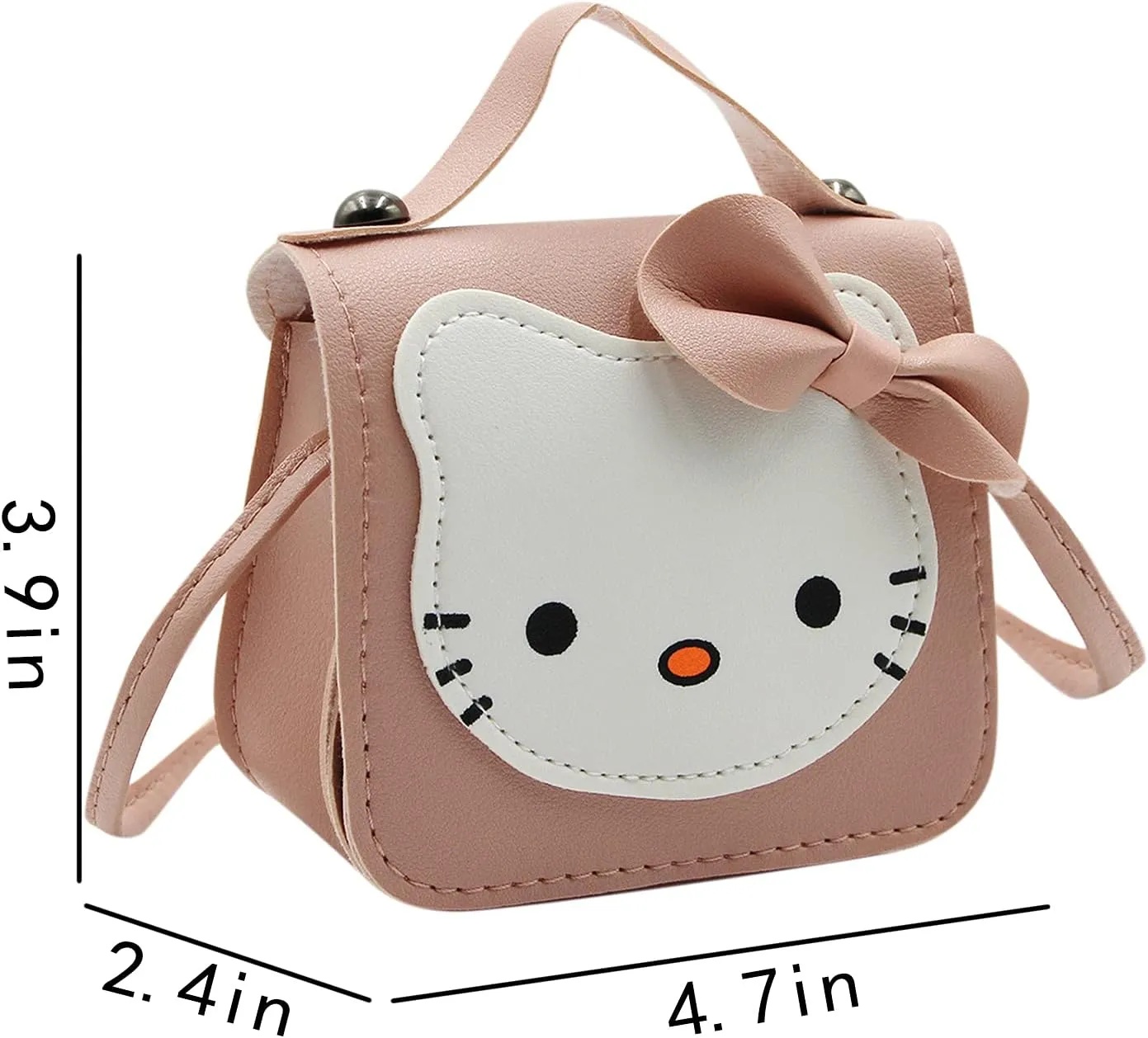 Toddlers Kids Purse Cute Cartoon Bowknot Cat Crossbody Bag Little Girls Small Leather Shoulder Bag Tote Handbag