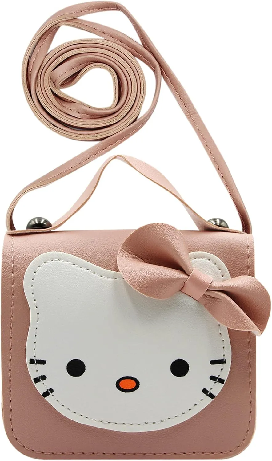 Toddlers Kids Purse Cute Cartoon Bowknot Cat Crossbody Bag Little Girls Small Leather Shoulder Bag Tote Handbag